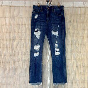 Hollister Ripped Curvy High-Rise Mom Jeans Dark Wash | Women's W26 L25